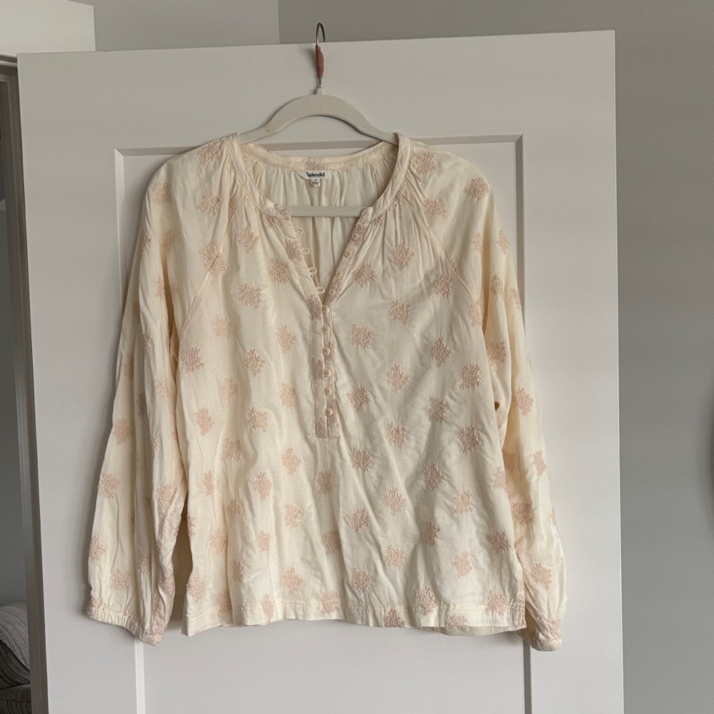 Splendid Cream Floral Blouse